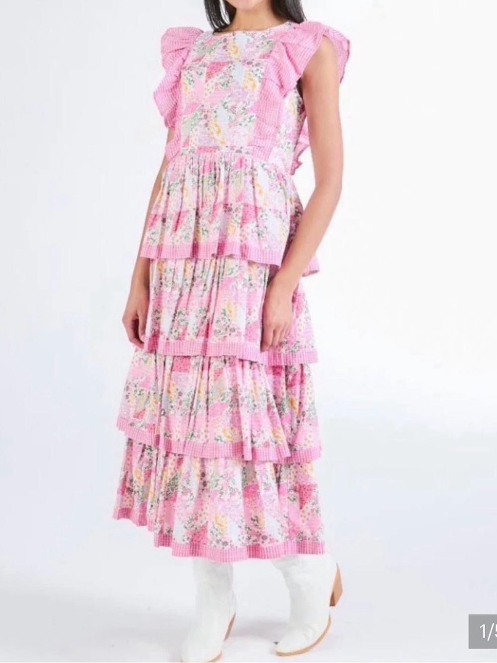Simply Souther Pink Floral Tiered Dress